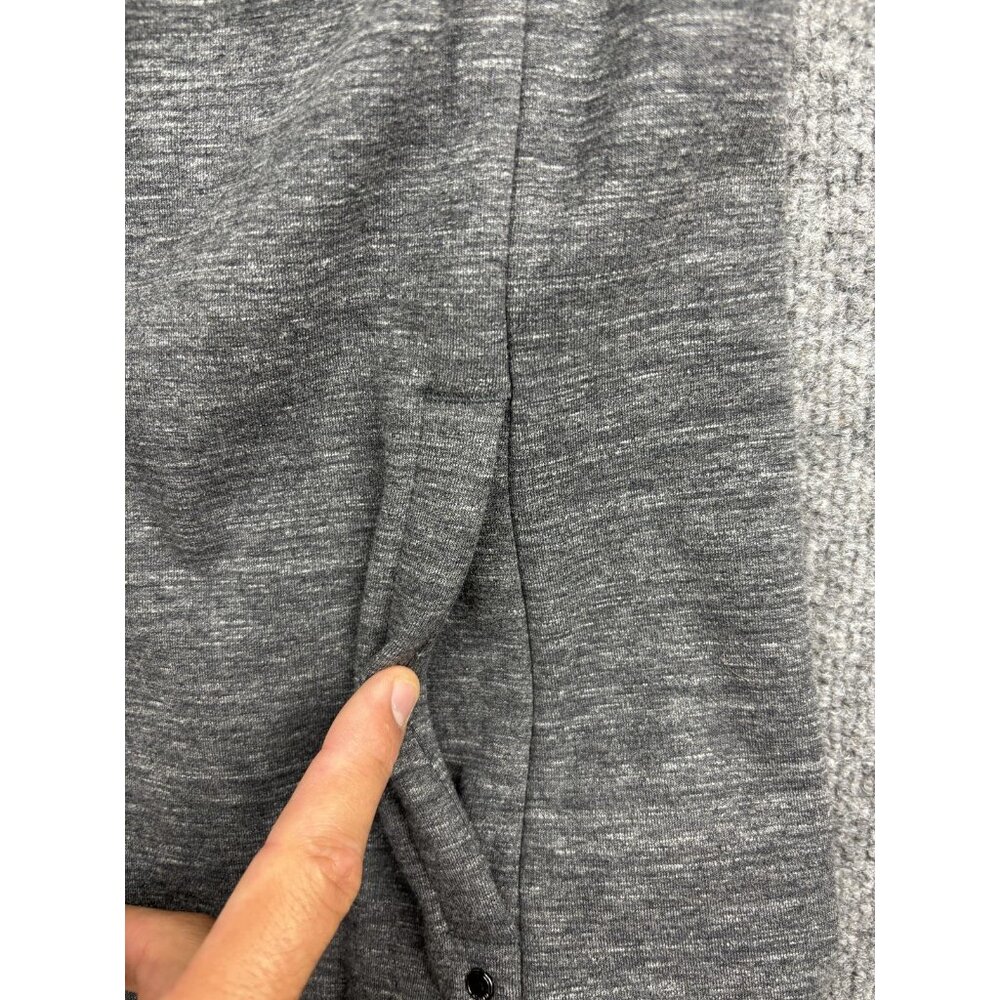 Athleta Vest Womens‎ Medium Heather Gray Sherpa Collar Fleece Lined Open Front - Picture 3 of 7